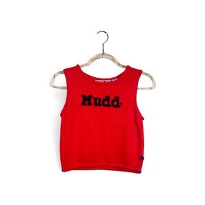 Mudd Vibrant Red Ribbed Knit Cropped Top